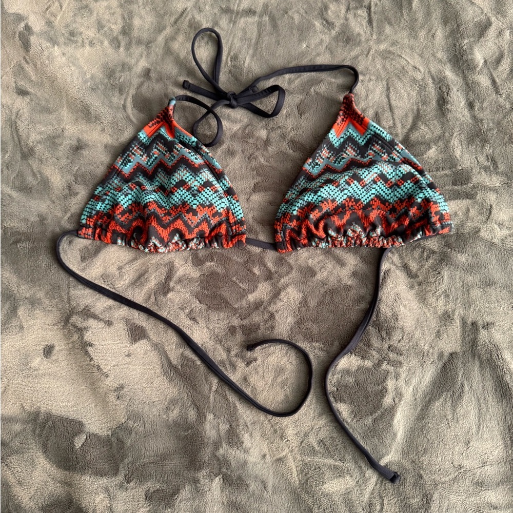 Women’s Mossimo Aztec/Blue Triangle Bikini Top Size Small